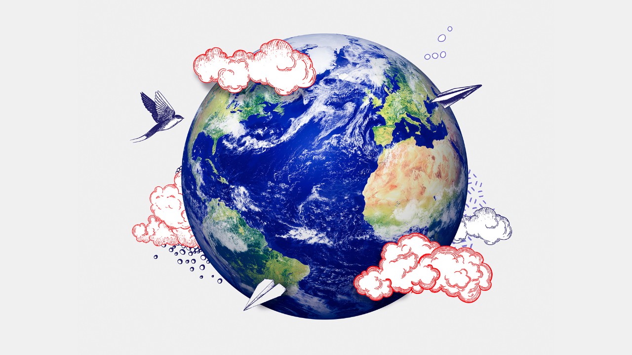 A blue globe; image used for HSBC Vietnam Premier International Connections page
