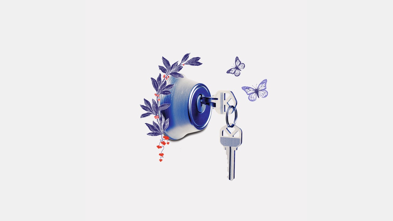 Key in doorknob