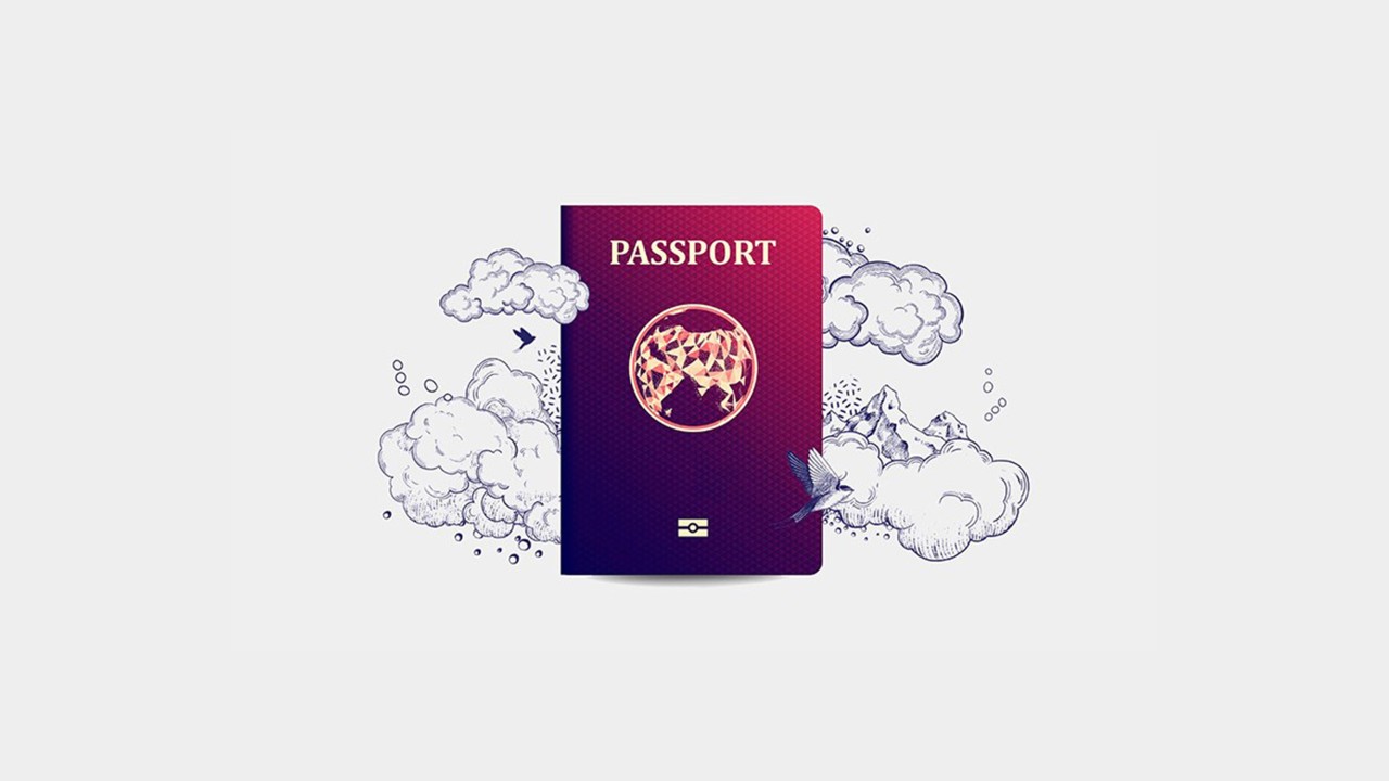 Passport with red cover